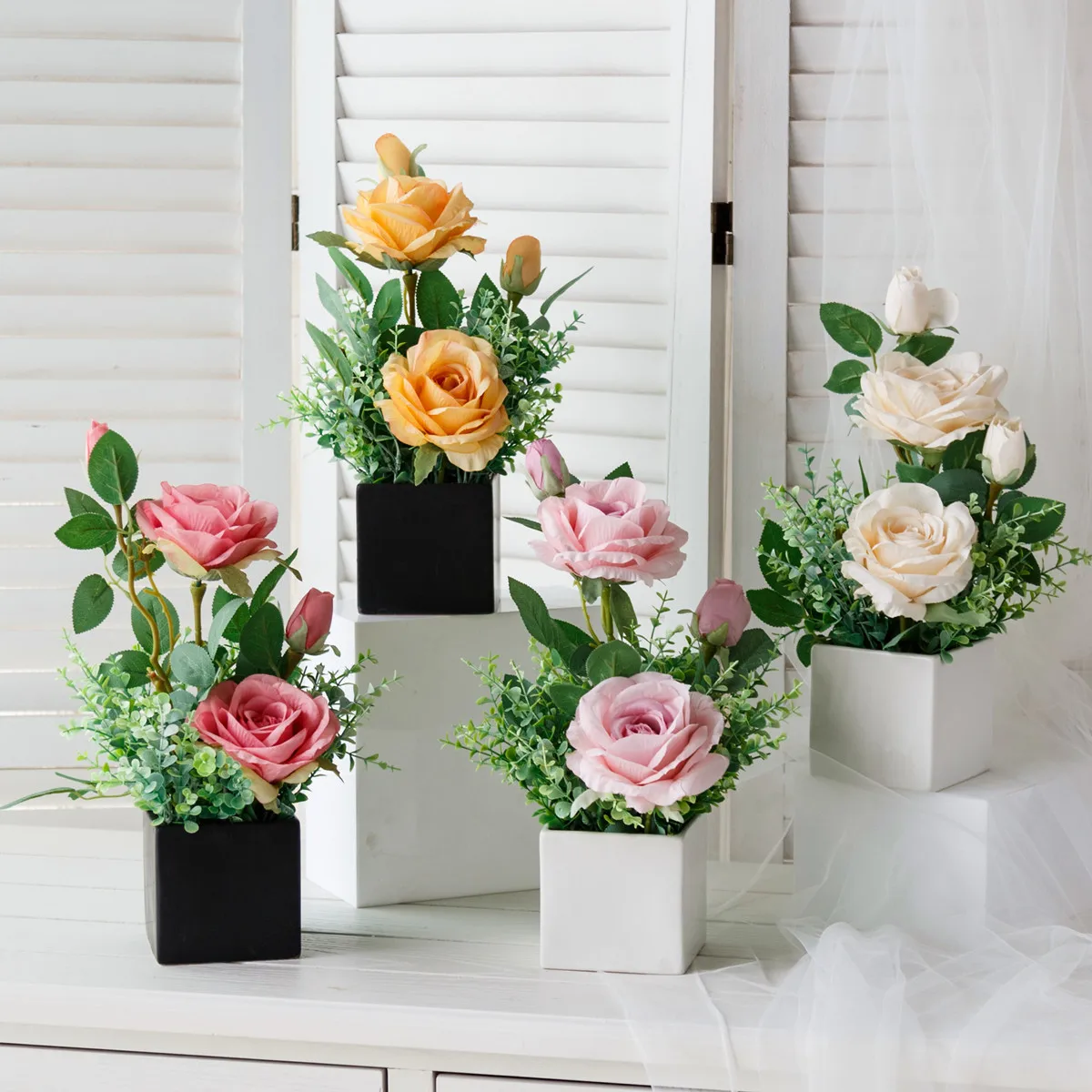 

Sunflower Artificial Flower Vase Suit Floral Ornaments Living Room Decoration Tabletop Flower Anti-plastic Flower Bouquet Decora