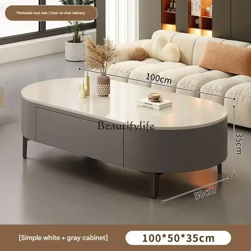 yj9   Simple Coffee Table Living Room Floor Cheap Oval Organizer Side Table Funky Necklace Relaxing Couchtisch Trendy