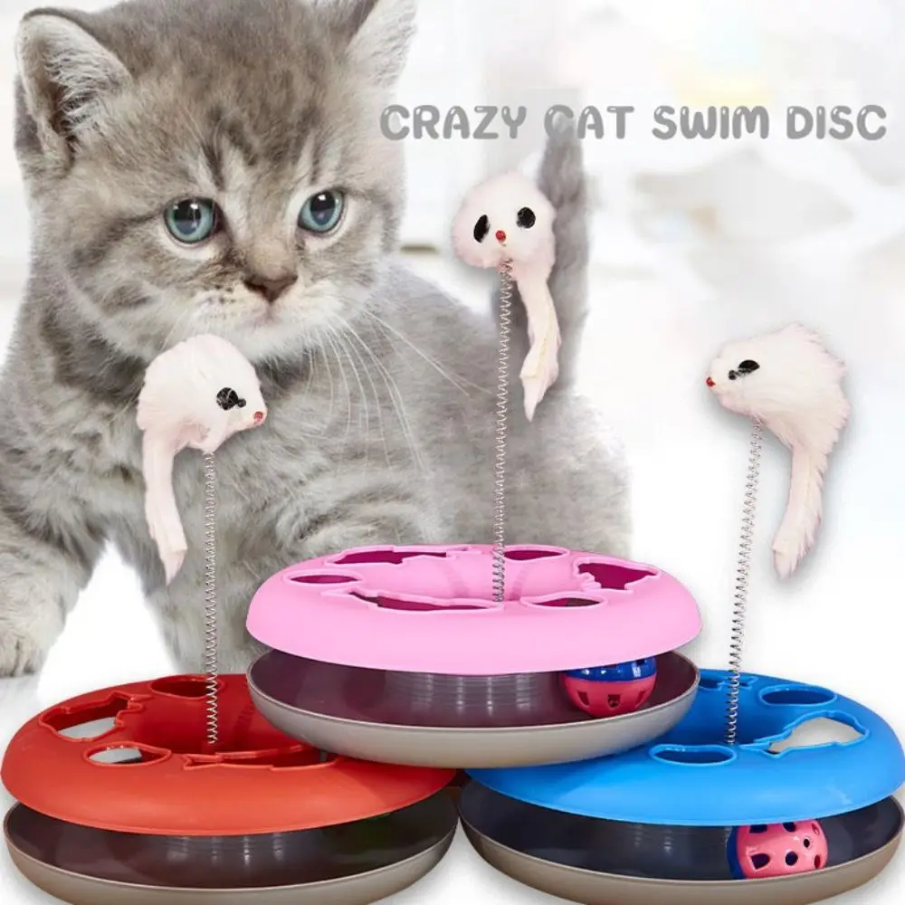 Funny Pet Toy Cat Toy Interactive Exercise Balls Turntable Ball with Bell Ball Cat Roller Tracks