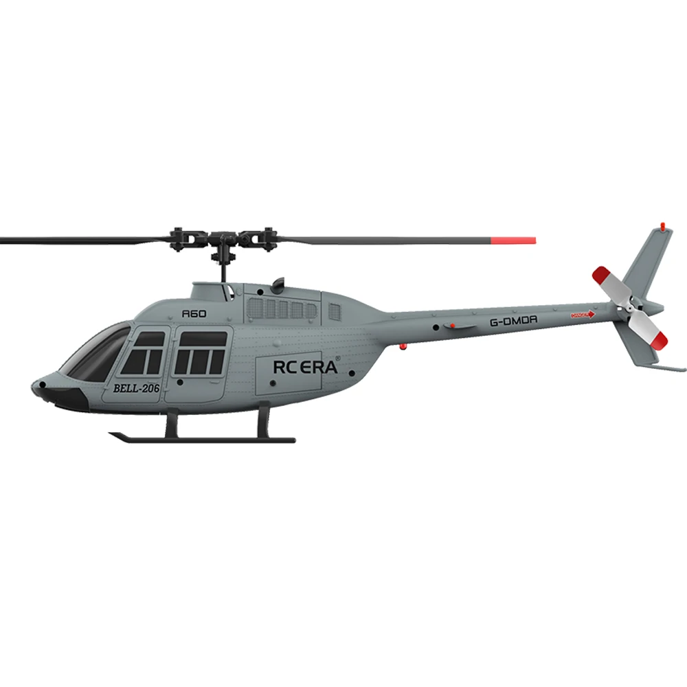 Novo a60 bell 206 1:42 escala 2.4g 4ch 6 eixos giroscópio localização de fluxo óptico altitude hold flybarless rc helicóptero rtf