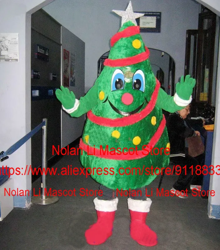 Make EVA Material Green Christmas Tree Mascot Costume Crayon Cartoon Set Cosplay Birthday Party Masquerade Festival Gift 970