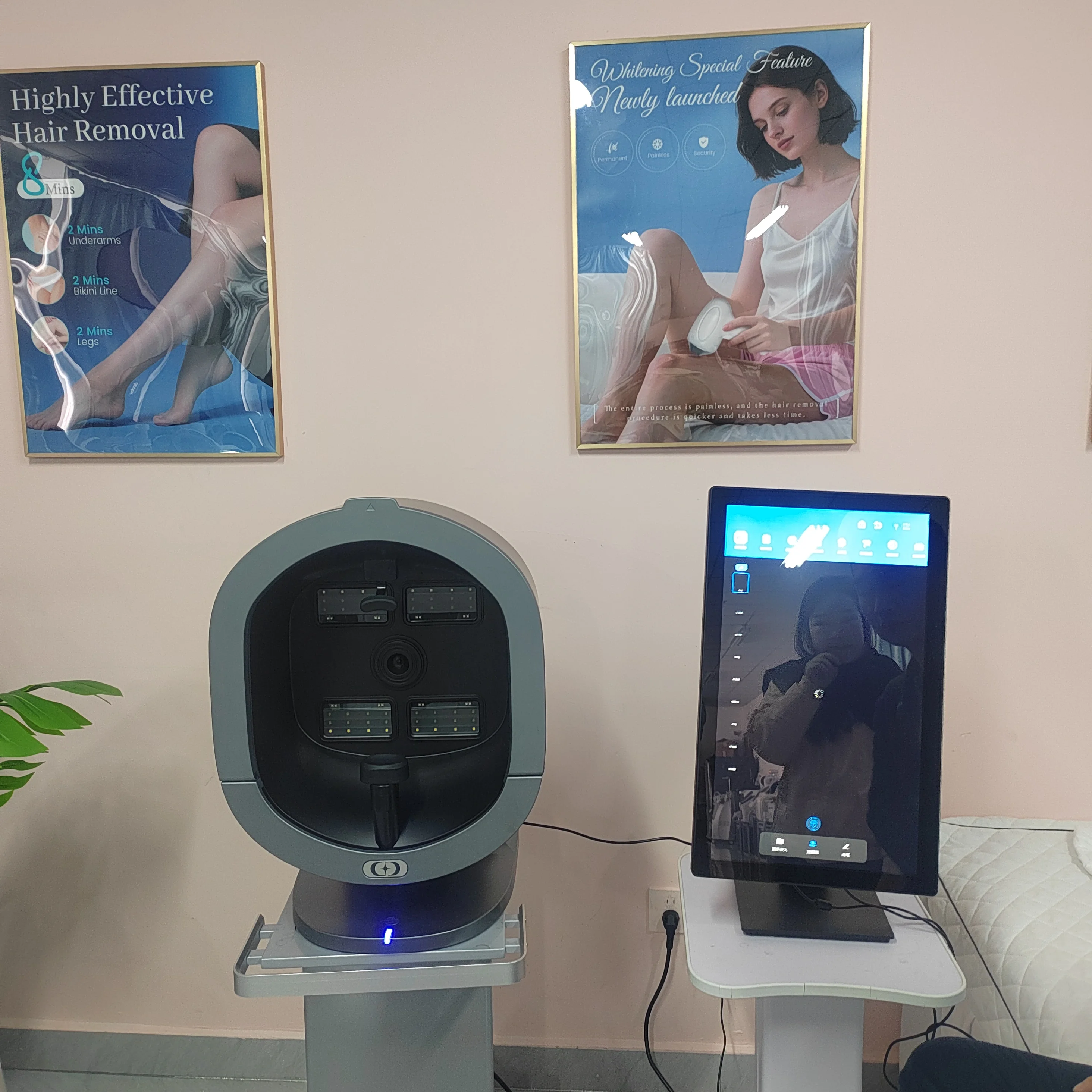 نظام تشخيص الجلد ثلاثي الأبعاد 36 مليون بكسل آلة تحليل الوجه X5 AI محلل كشف رطوبة الجلد صالون استخدام جهاز CE