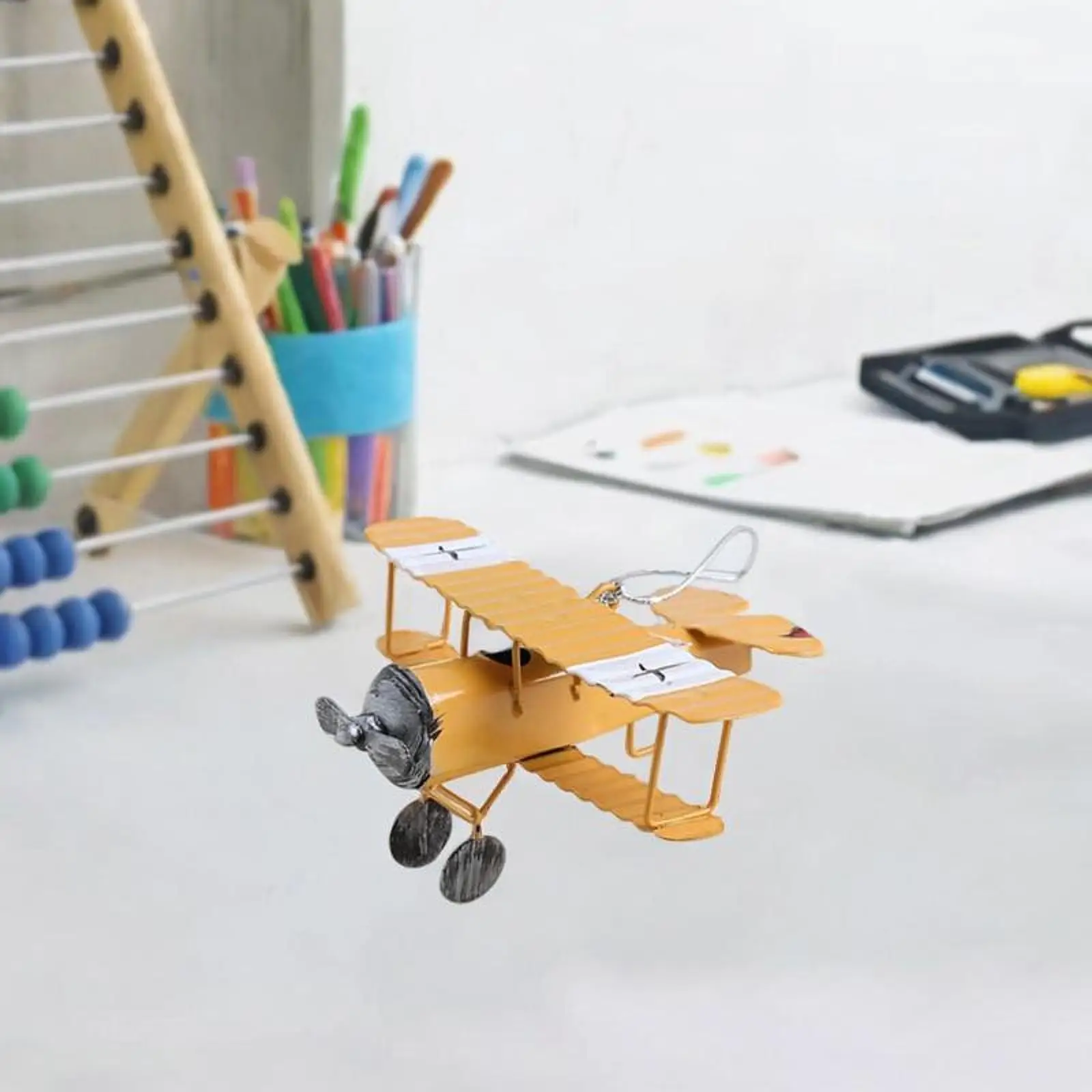 

Iron Aircraft Model Mini Airplane Ornament for Desktop Christmas Photo Props