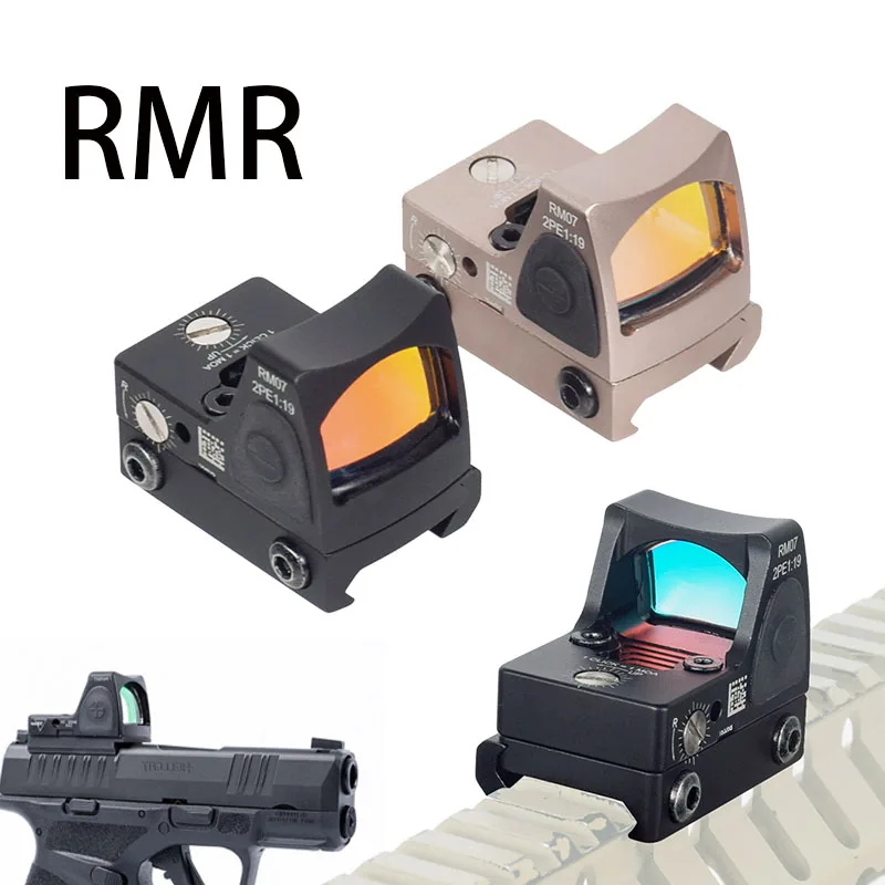 Tactical Metal Trijicon RMR Red Dot Sight Adjustable Collimator Pistol Reflex Glock For Hunting AR15 M4 Optics Scope