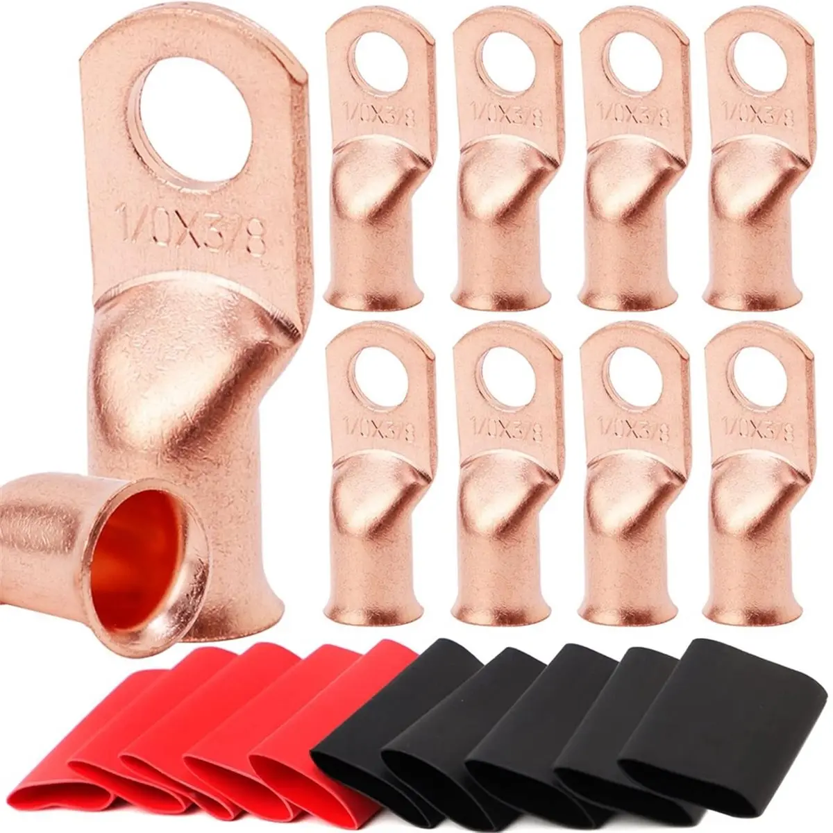Promotional-1/0 AWG-3/8 Battery Lugs,Heavy Duty Wire Lugs,Ring Terminals,Battery Cable Ends,Battery Terminal Connectors