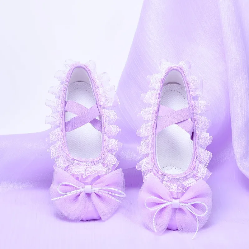 Purple Bow Dance Shoes Women's Shoes Cute Girls' Ballet Shoes Ballet Accessories Girls Comfortable Woman Shoes Ladies 2026