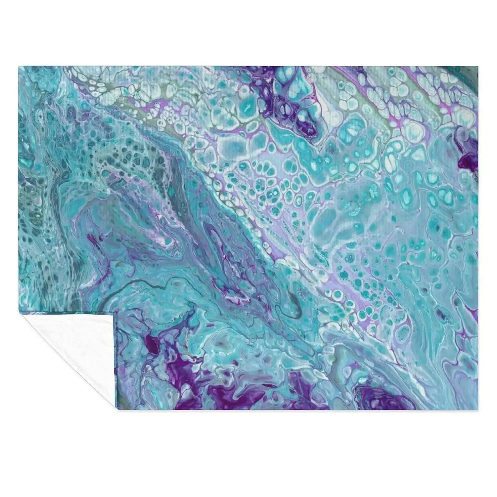 

Turquoise and Purple Marble Throw Blanket funny gift for winter Soft Bed covers Blankets