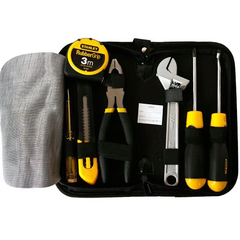 STANLEY 90-596N-23 7-Piece Kit Set Hand Tool Sets Screwdriver Active Wrench Steel Wire Pliers Artisan\'s Knife Screwdriver