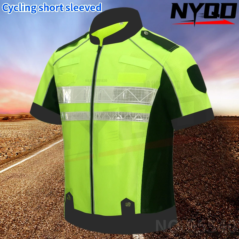 Motorcycle cycling suit summer reflective and breathable off-road racing suit short sleeved motorcycle vest 180cm biker vest