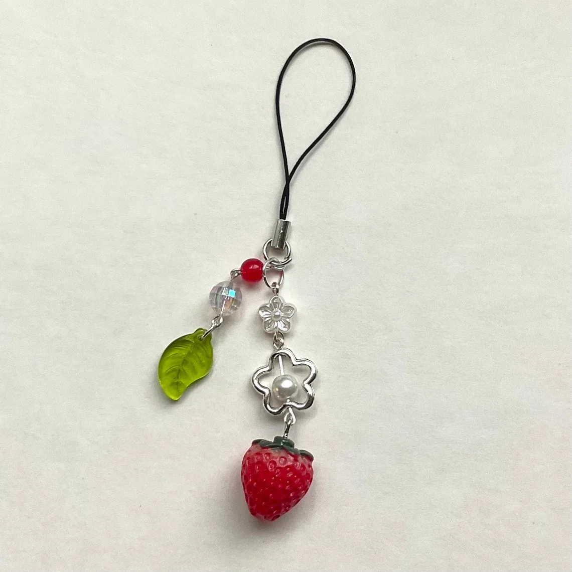 cute strawberry y2k cottagecore handmade phone charms