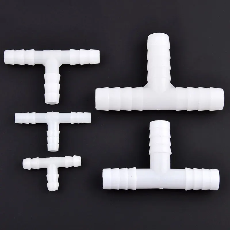 5/20Pcs 4~25mm PE White Tee Connector Aquarium Tank Air Pump Tube Hose Pagoda Joint Drip Irrigation Garden Water Pipe Connector