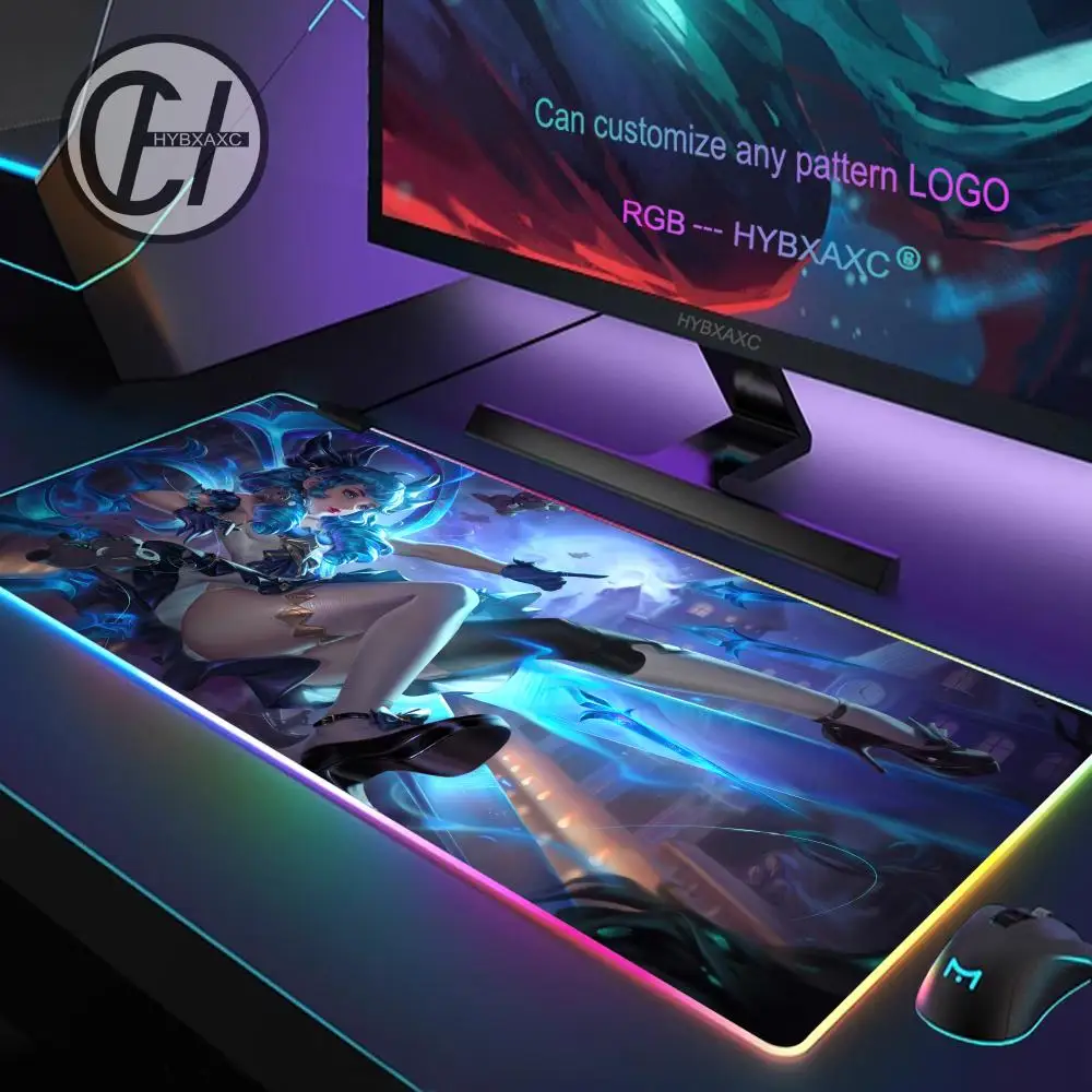 Gwen Large Gaming RGB Mouse Pad Computer Mousepad PC Gamer Laptop Mouse Mat Office Mausepad Keyboard Mat Desk Pad