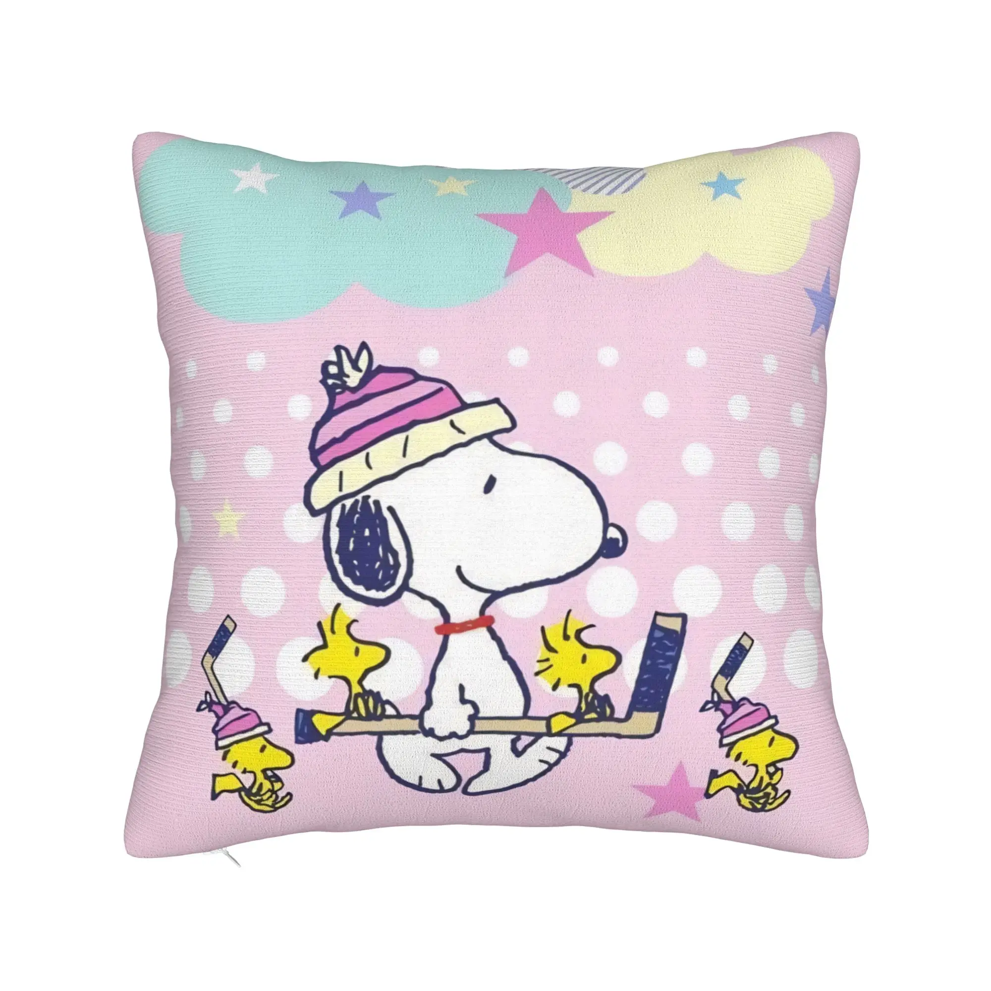 Cartoon Cute S-Snoopys Square Pillow Cases  Cushion Covers Creative Polyester Decorative Pillowcover for Sofa 45*45cm