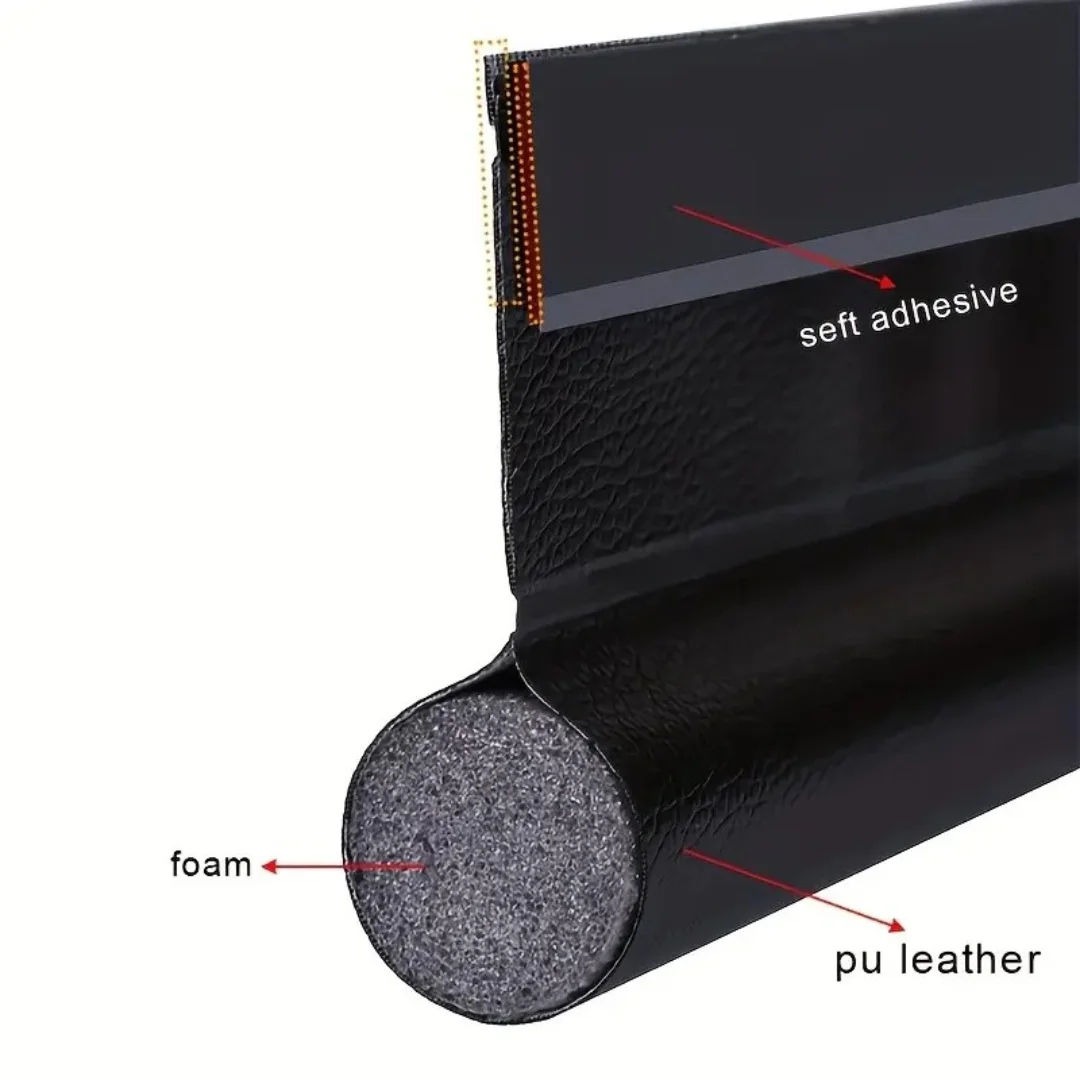 قطعة واحدة من شريط عزل الباب السفلي، شريط مانع للتسرب قابل للتعديل تحت سدادة مسودة الباب، مانع رغوة مضاد للبرد من جانب واحد، شريط الطقس #4