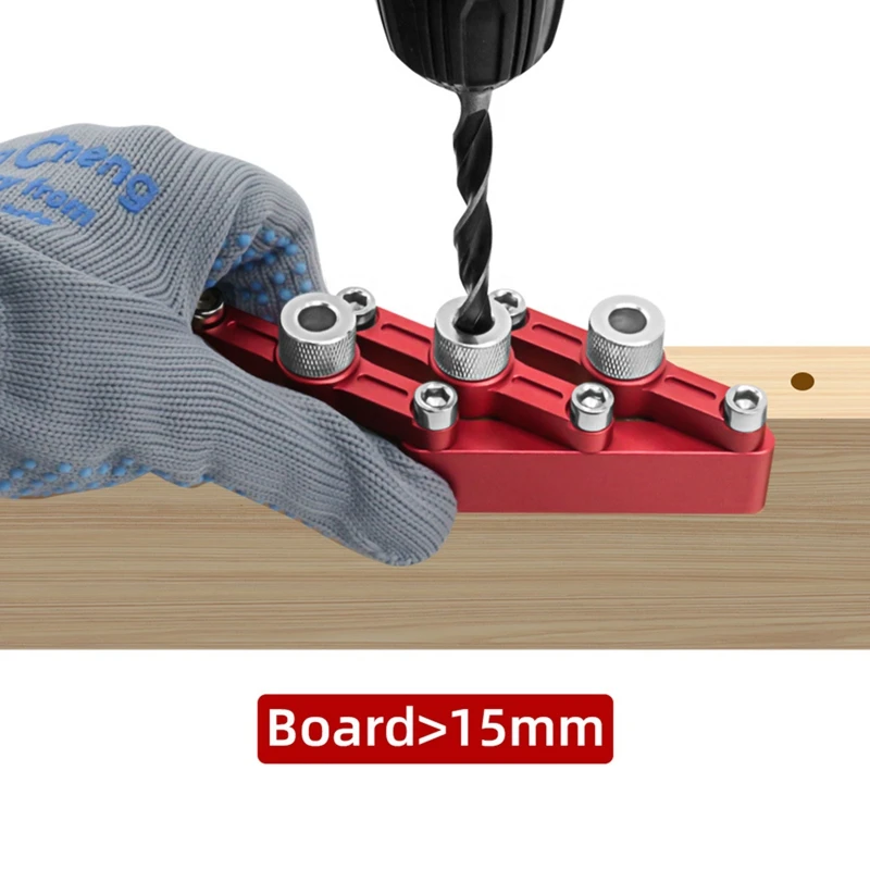 ABPP-3 In 1 調整可能な木工穴あけロケーターパンチャーツール - ダボジグセット、8mm ドリルスリーブ付きポケットホールジグキット