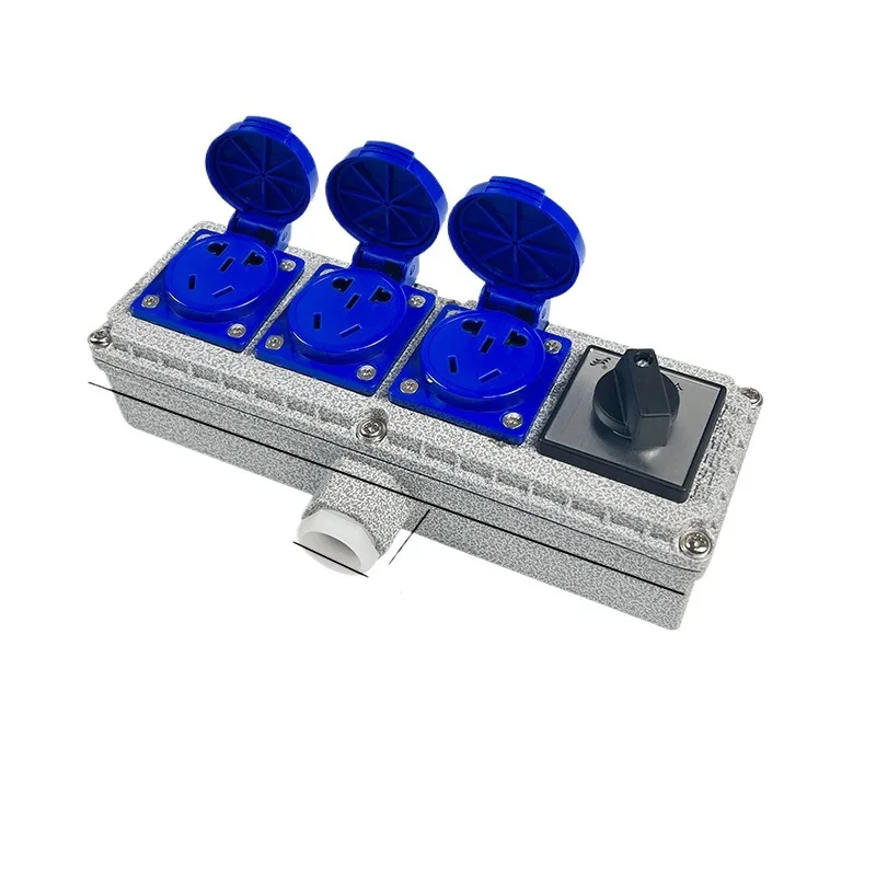Explosion-proof Socket 220V Five-hole Surface-mounted 10A/16A Concealed 86-type Industrial Waterproof Three-hole Wiring Board