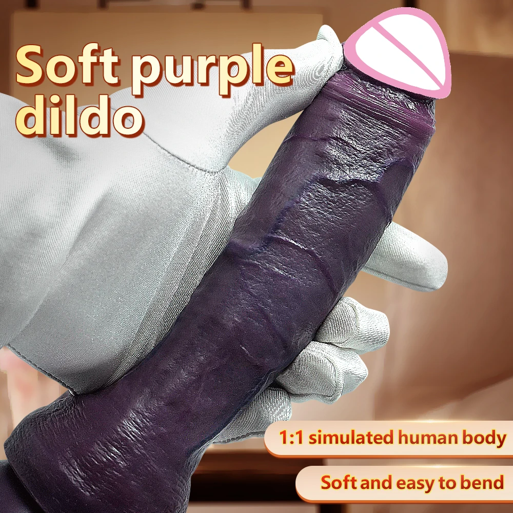 Realistic Big Dark Dildos Soft Silicone Huge Suction Cup Penis Lesbian Toy Fake Dick Anal Dildos Adult Sex Tools for  Men Women