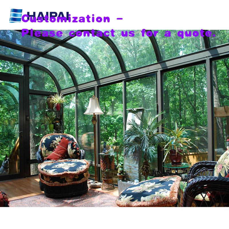 Casa de cristal personalizada para todas las estaciones, cómoda, con terraza acristalada, jardín, solárium de aleación de aluminio.