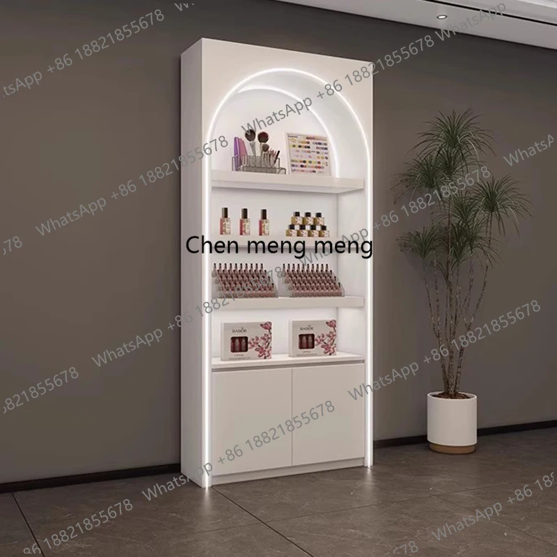 

Nordic Luxury Beauty Salon Display Cabinet High End Hair Salon Nail Skin Care Products Display Rack Creative