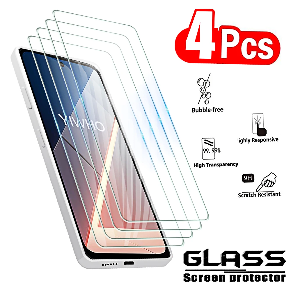 4 Stück gehärtetes Glas für Xiaomi Poco M7 4G Displayschutzfolien Vollständige Abdeckung Schutzfolie für Xiaomi Poxo Pocco Pocophone M7 5G M 7