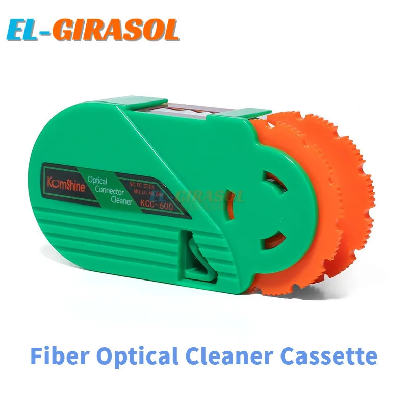 Komshine KCC-600 Fiber Optical Cleaner Cassette 500 Times Option Replaceable Belt Core Clean FC SC ST D4 MU LC MT DIN FTTH