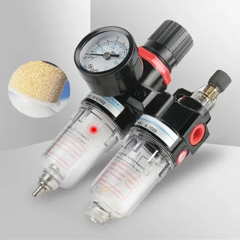 

AFR-2000 AFC-2000 Pneumatic Filter Regulator Air Treatment Unit Pressure Switches Gauge For Compressor with Fittings