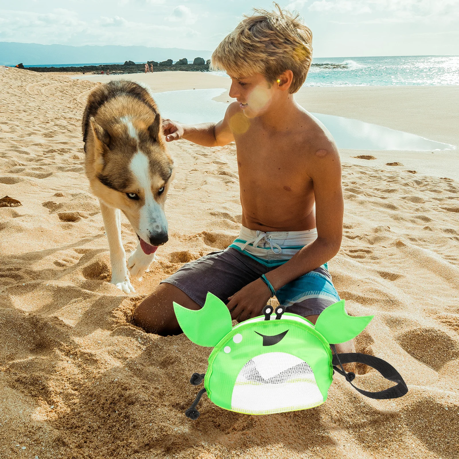 

Shell Bag Mesh Beach Kids Reusable Multi-function Kids' Seashell Bags for The Drawstring