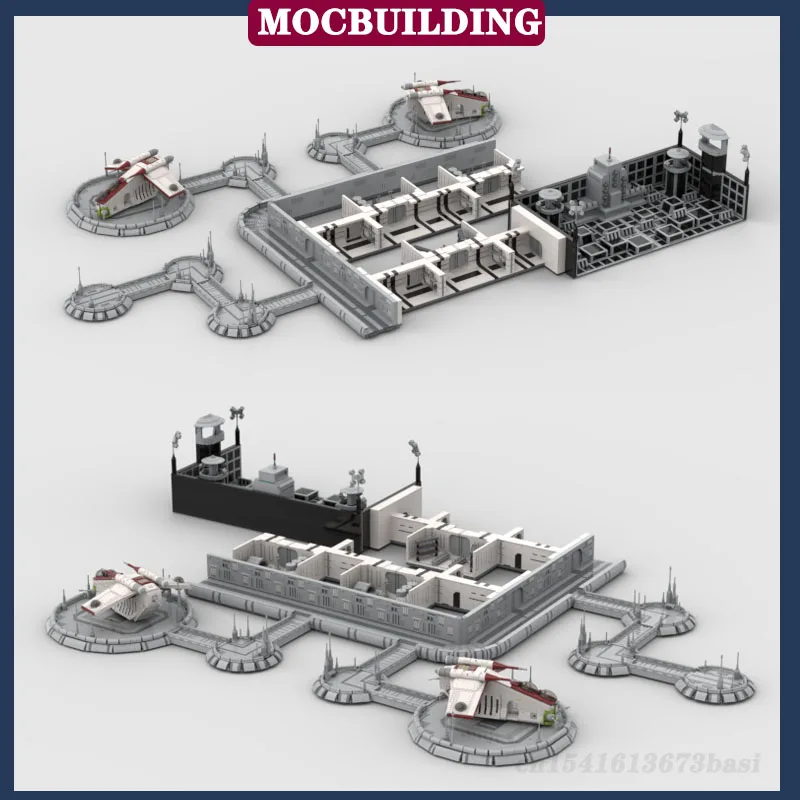 MOC Space Wars Modular Training House Model Building Block Assembly Exterior Corridor System Collection Series Toy Gift