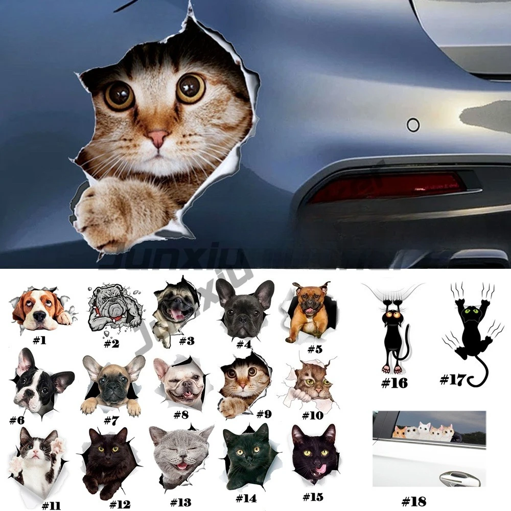 

Animal Car Sticker Creative Cat Dog Windows Sticker Cute Car Decals Ornament