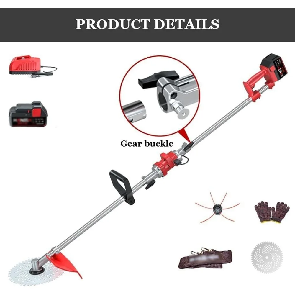 Wireless Multifunction String Trimmer and Weeder with Extendable Handle for Home Gardening
