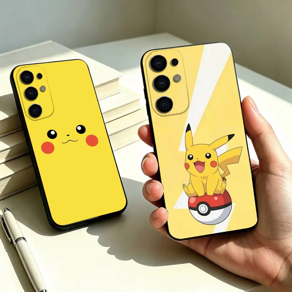 C-Cute Cartoon P-PikachuES Phone Case Black Silicone Soft For Samsung S25,S24,S21,S22,S23,S30,Ultra,S20,Plus,Fe,Lite