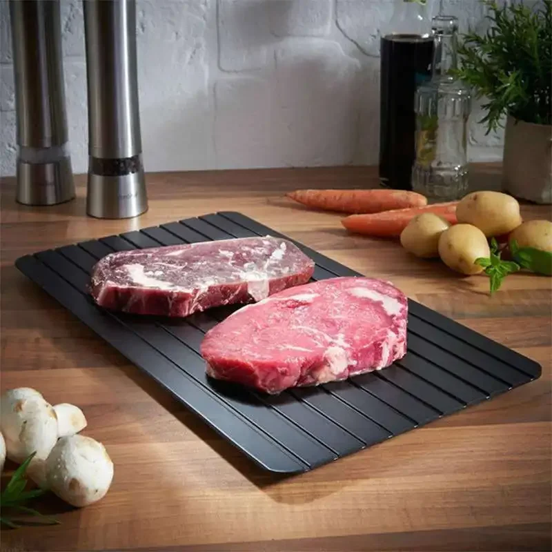 1pcs Aluminum Alloy Rapid Defrosting Tray Quick Thawing Cold Steak Fish Fruit Meat Food Defrosting Board Household Kitchen Tools