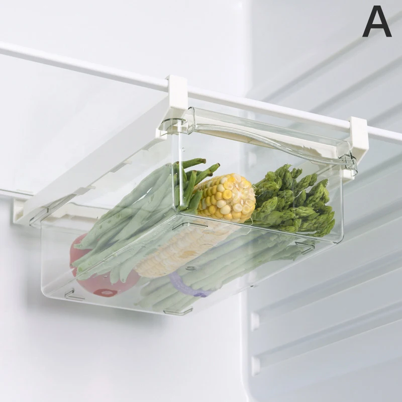 Fridge Organizer Fruit Egg Refrigerator Storage Rack Under-shelf Refrigerator Drawer Box Fresh-keeping Kitchen Organizer