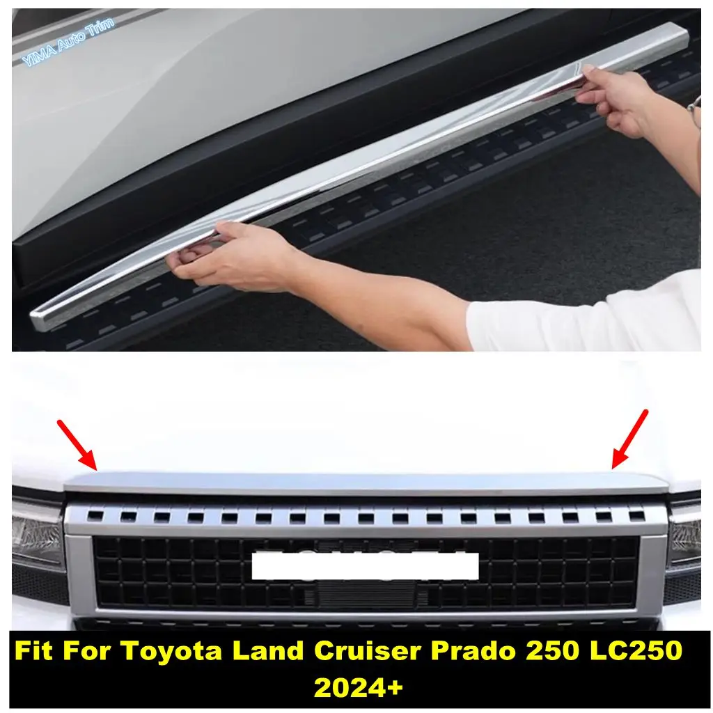 

Side Door Body Panel Stripes / Front Hood Engine Strip Cover Trim Accessories For Toyota Land Cruiser Prado 250 LC250 2024 2025