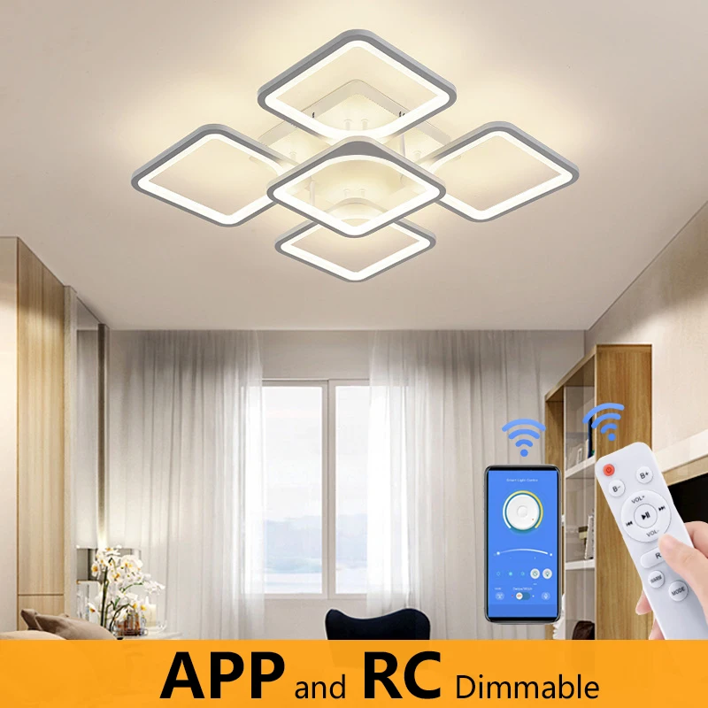 Indoor lighting living room ceiling chandelier smart remote control dimmer bedroom suction ceiling light kitchen chandelier led