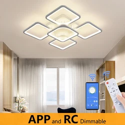 Smart Remote Control LED Ceiling Chandelier, Lâmpada de sucção para quarto, Iluminação interior, Sala de estar, Cozinha, Sucção