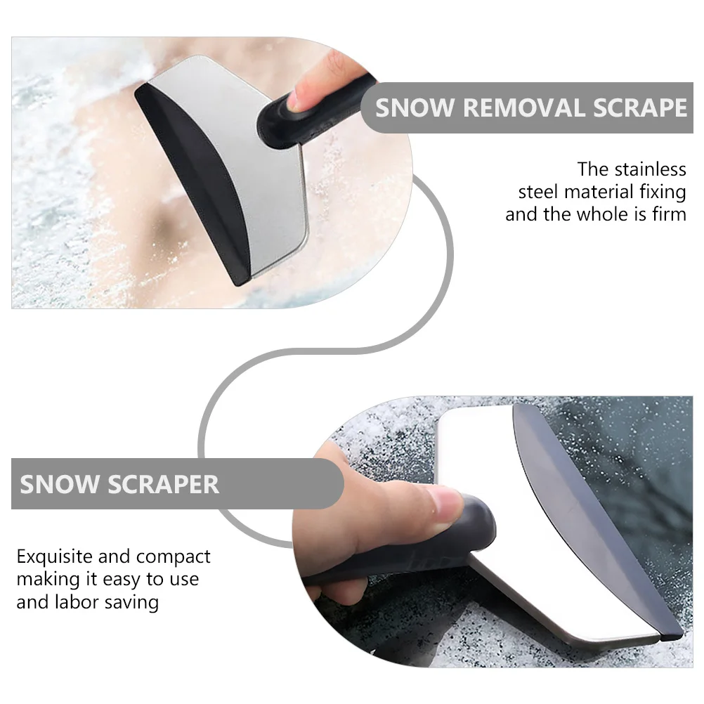 

2Pcs Snow Shovel SUV Trucks Car Scraper Stainless Steel Tools Parts Ice Snow Removal NonSlip Handle Easy Clean Glass Cleaning