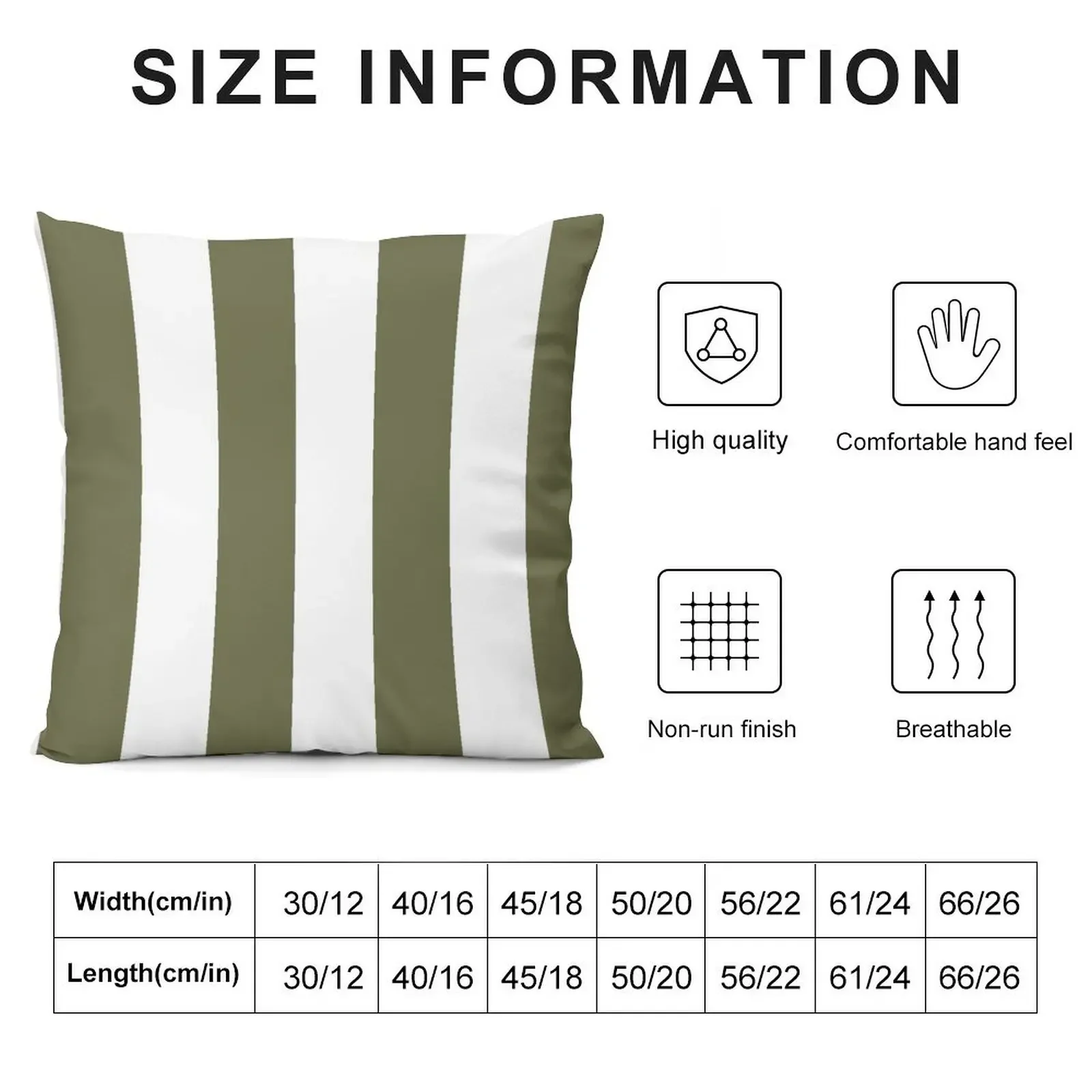 Dark Green and White Vertical Stripe Pattern Pairs 2022 Trending Color - Hue - Shade Pantone Olive Branch 18-0527 Throw Pillow