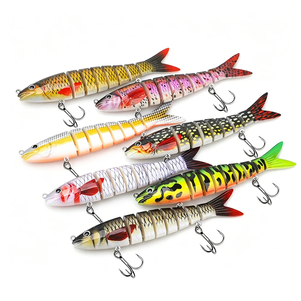 3pcs 8 Segment 13cm/20g Fishing Lure Multi Jointed Swimbait Artificial Bait Slow Sinking Bionic Fishing Bait Cool Fishing Gear