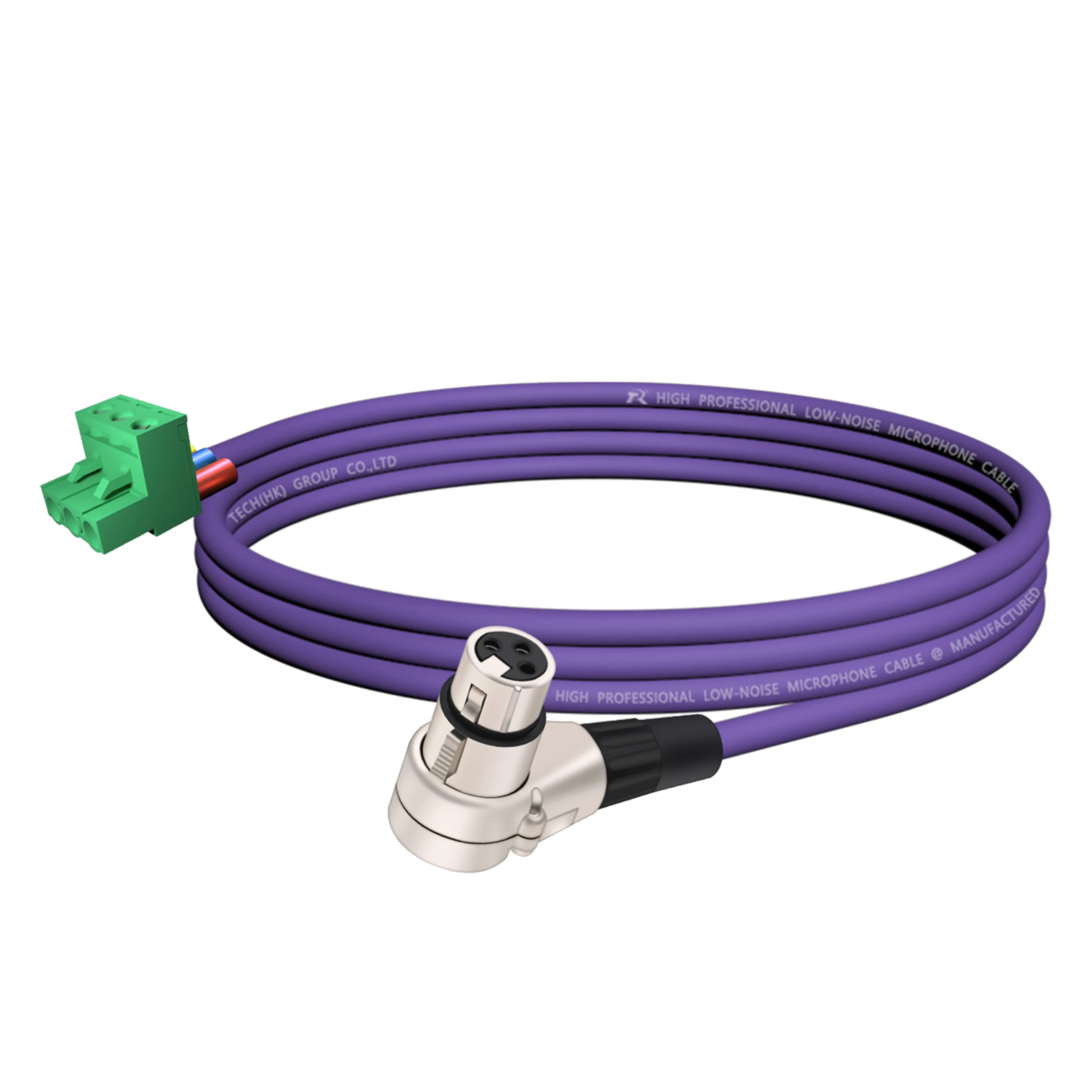 PHX3M/2EDG 5.08 3-polige Steckbare Schraubklemme ​ Rechtwinkliges Weißes Metall-3-P-XLR-M/F-Kabel, Audiokabel, Mehrfarbige Ummantelung – Detail 18