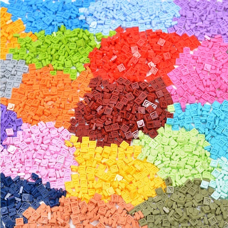 200Pcs DIY Bricks Parts 3024 1x1 Plate Educational Tech Construction Assmble Compatible Block Parts Toys for Child Kids