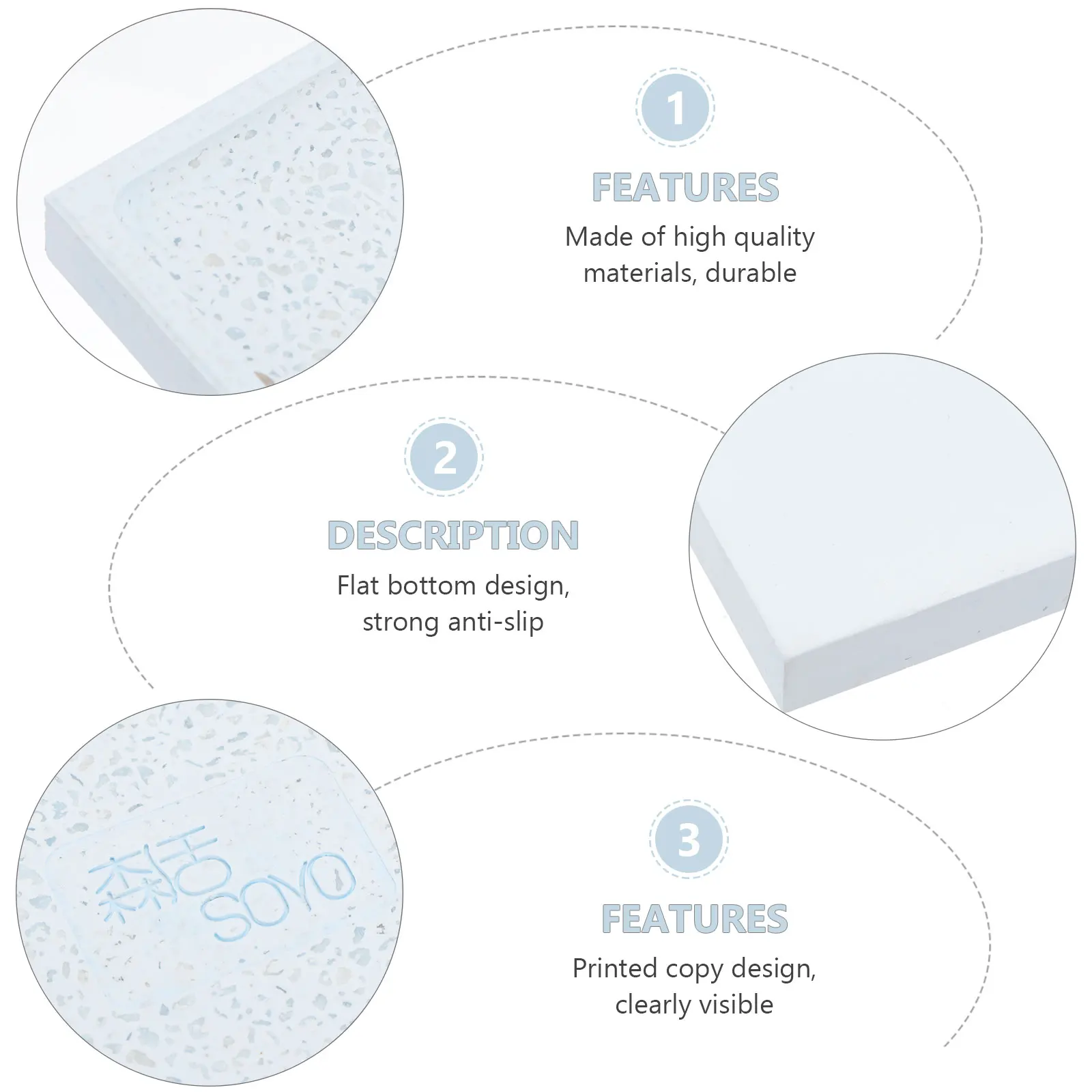 

Water Absorbent Diatomite Soap Holder Quick Dry Bath Soap Tray Container Absorbs Odor Moisture Anti Slip Kitchen