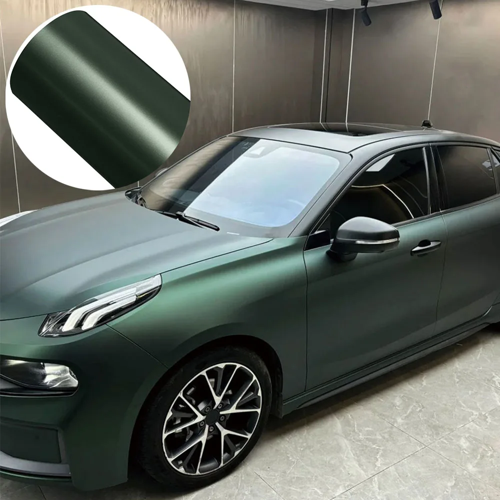 Matte Emerald Green Car Vinyl Wrap Film Bubble Free Sticker PVC Auto Self‑Adhesive Decal Wrapping Film Exterior Interior