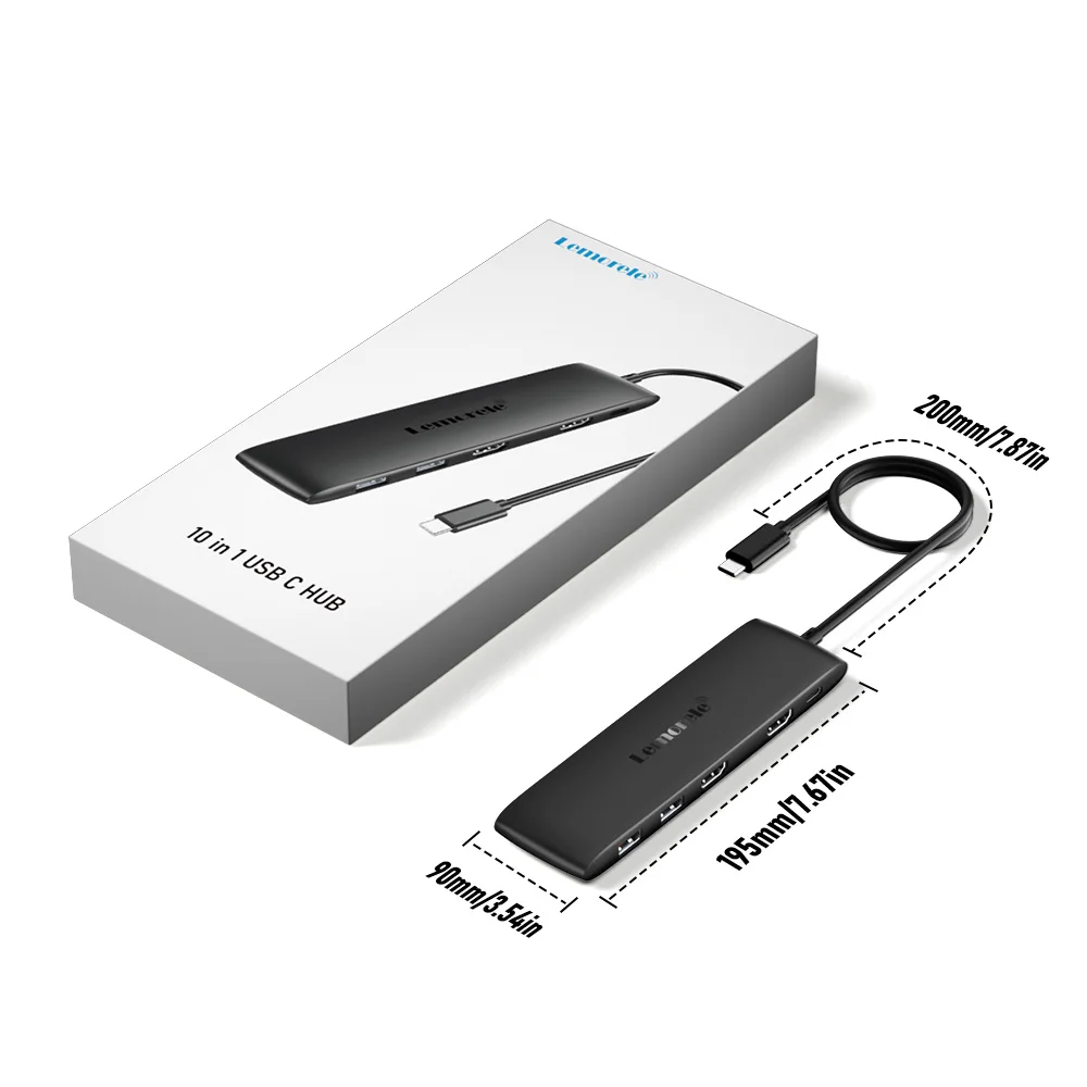 Lemorele 4K USB Hub USB C Docking Station Type C to Dual HDMI For Macbook iPad Pro Air M2 M1 Sumsang PC Accessories USB 3.1 HUB