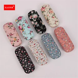 Retro Floral Glasses Case Flower Printed Cloth Reading Glasses Box Hard Eyewear Protector Women Optical Glasses Storage Case