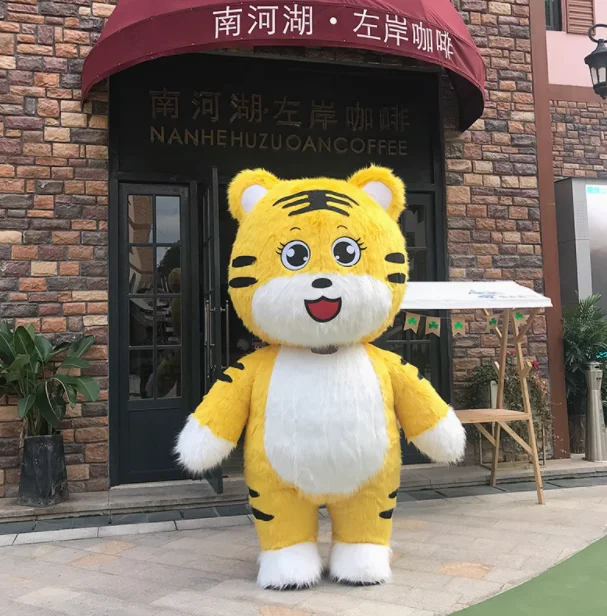 

Cute 260cm Large Inflatable king of forest Tiger Plush Cartoon character Mascot Costume Fancy Dress Party Advertising Ceremony