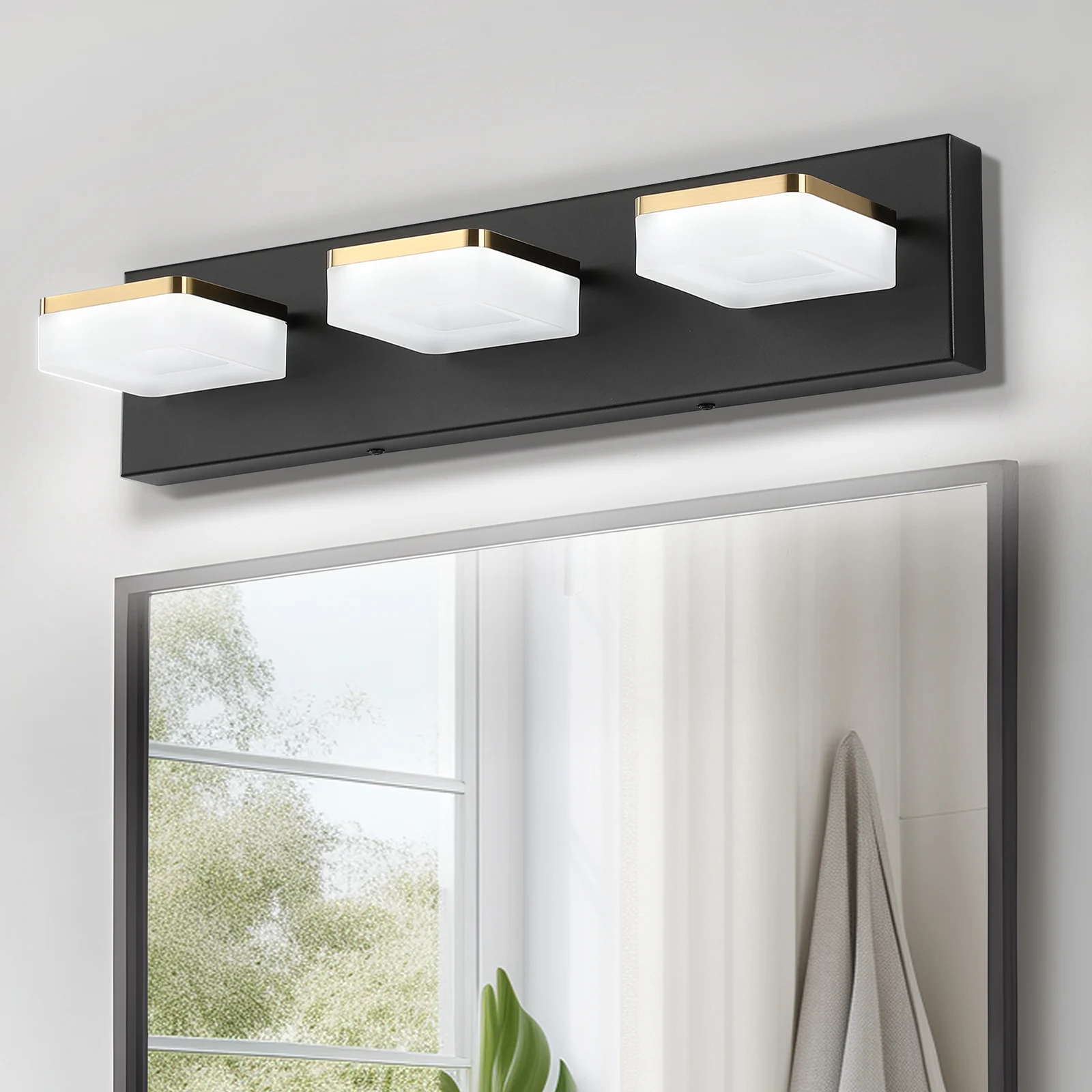 

LED Mirror Light Modern Design Metal And Acrylic, 18 Watts 5500K Hard Wiring, Suitable For Bathrooms, Powder Rooms