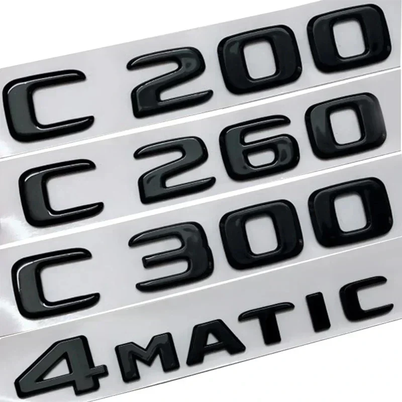 

Car Side For Mercedes Benz 3D Stickers Rear Trunk Letters Sticker C200 C220 C250 C300 4MATIC W205 W206 W204 Logo Auto Styling