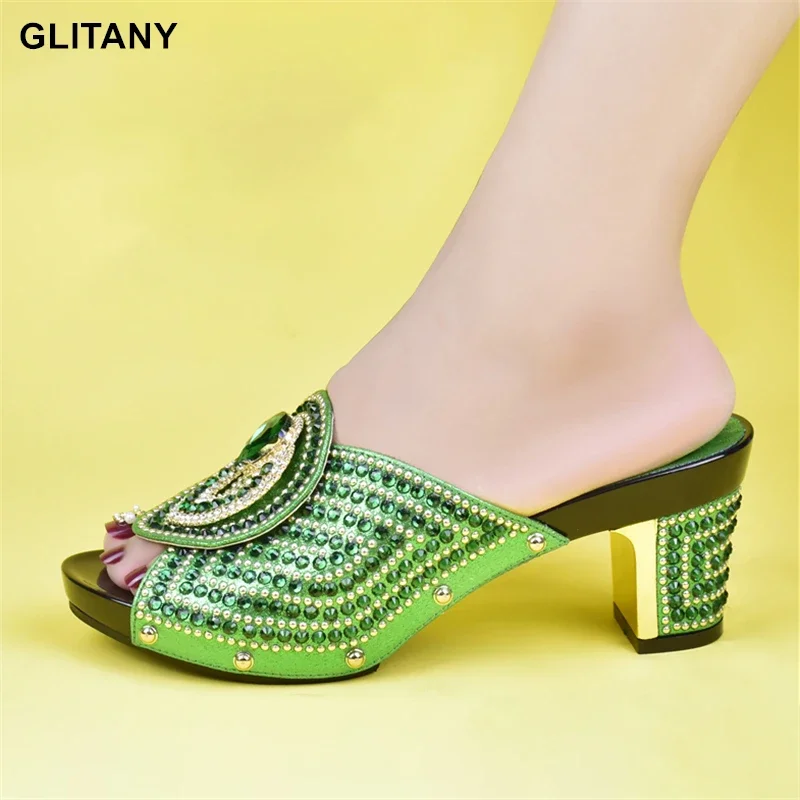 

Plus Size Shoes Women Heel Elegant Crystal Shoes Italian Women Party Pumps Slip on Shoes for Women Ladies Sandals with Heels