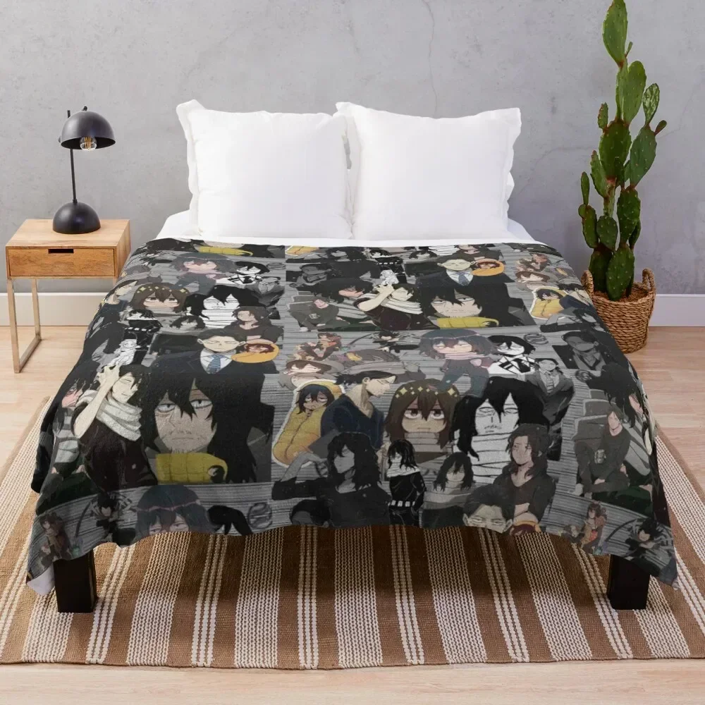 

Aizawa Shota Collage Throw Blanket Shaggy Bed covers Winter beds Blankets